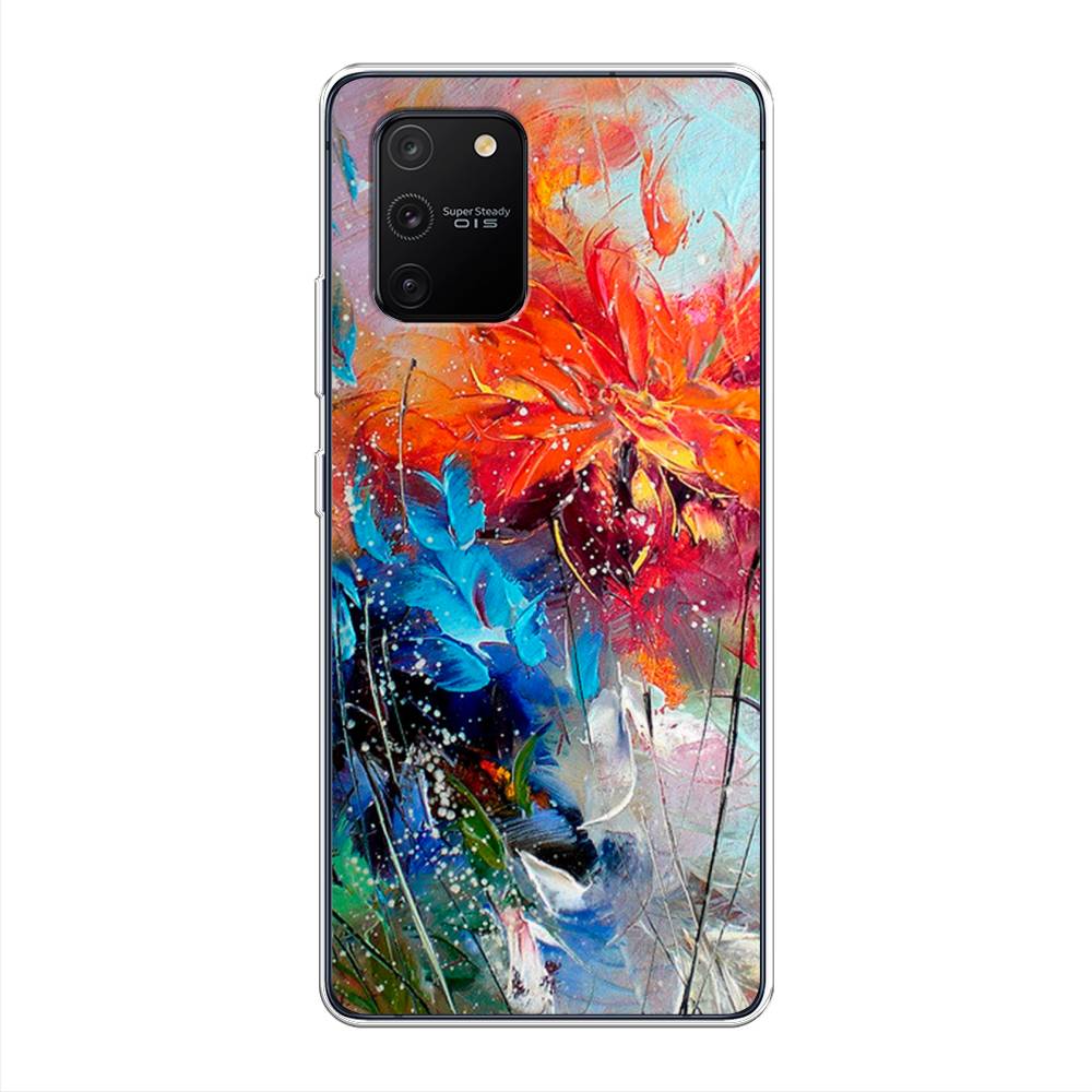 

Чехол на Samsung Galaxy S10 Lite "Абстрактные цветы", Оранжевый;синий, 210050-4
