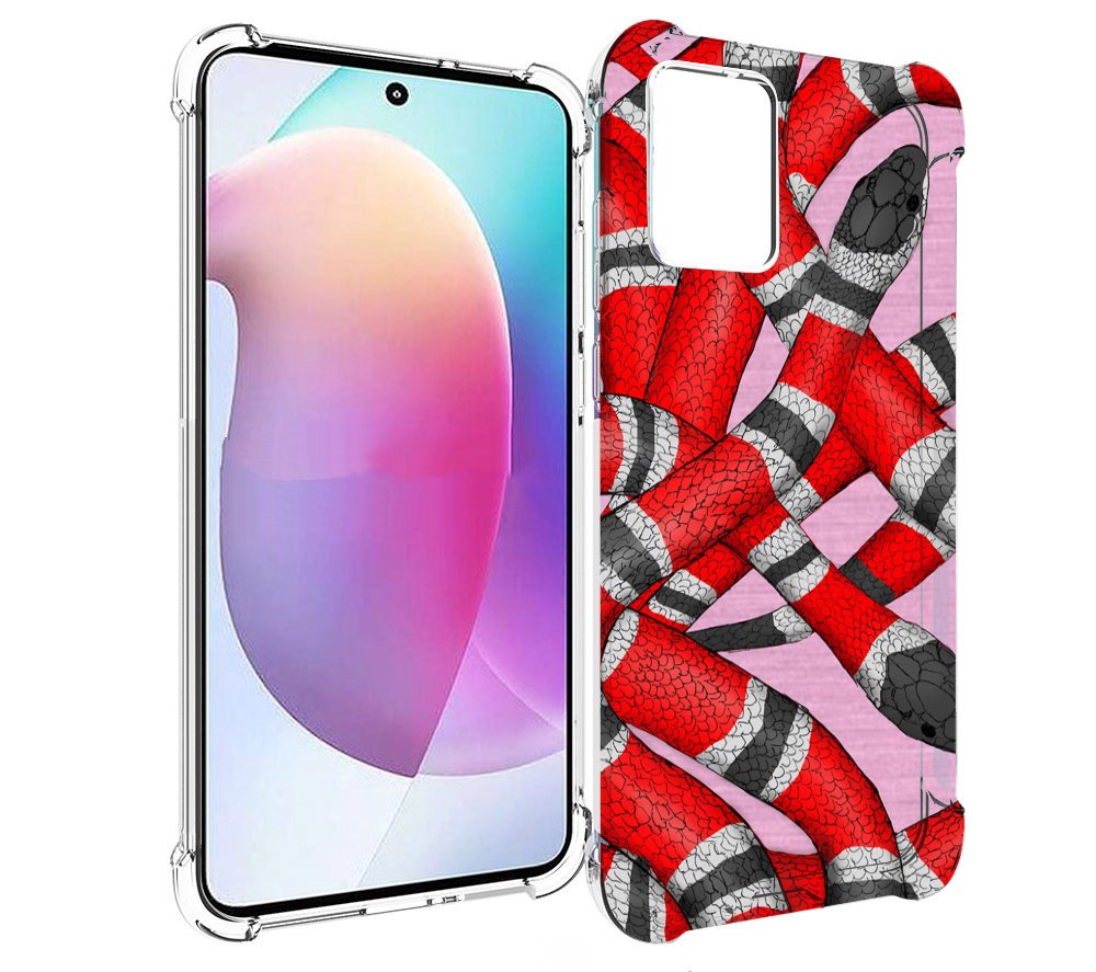 

Чехол MyPads змея-красно-черно-белый для Motorola Edge 30 Neo, Прозрачный, Tocco