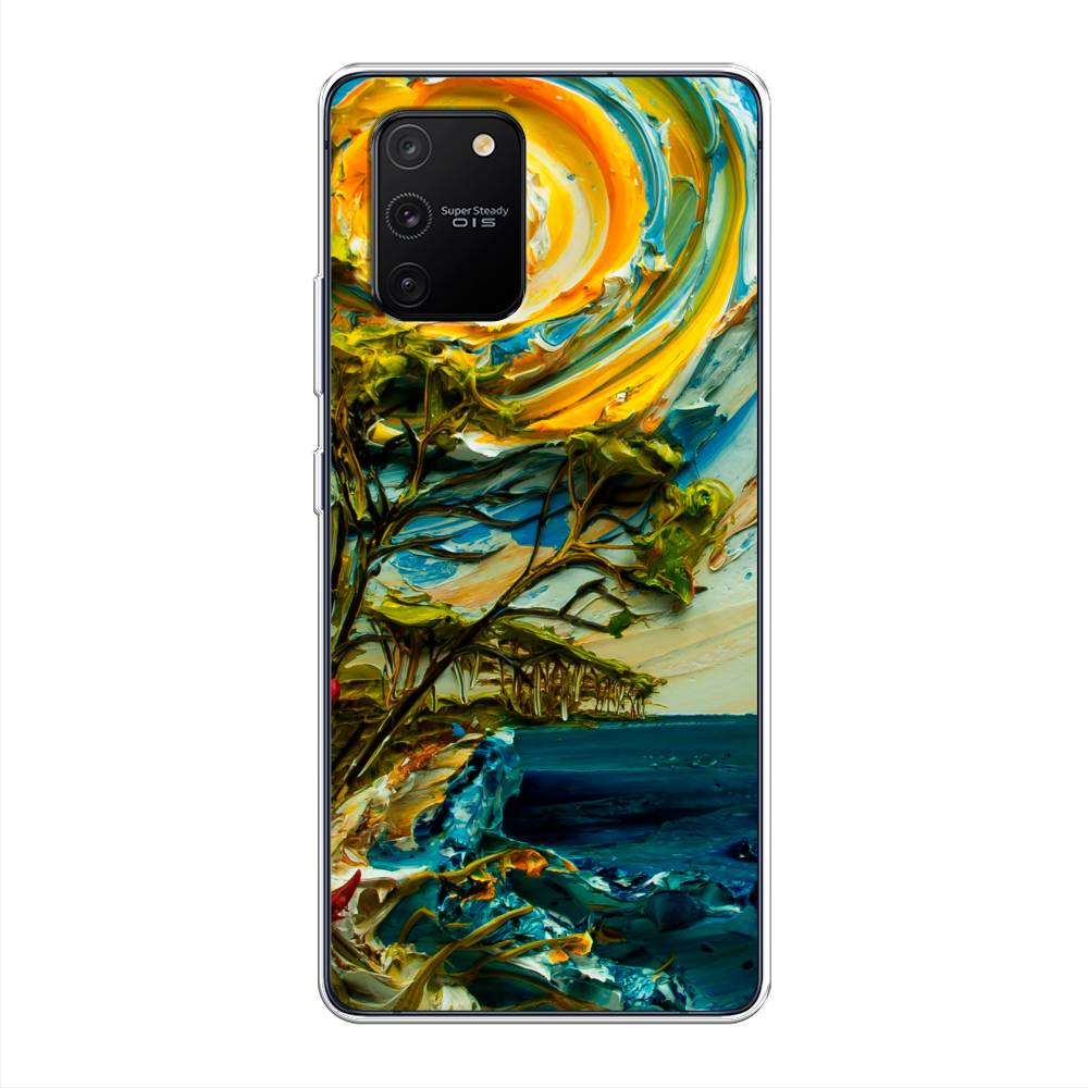 

Чехол на Samsung Galaxy S10 Lite "Солнце живопись", Желтый;синий, 210050-4