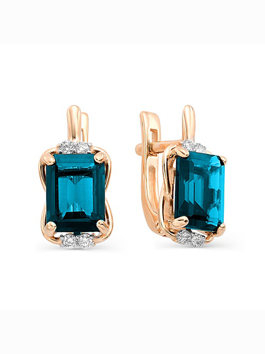 

Серьги из красного золота с топазом, фианитом 585Gold 202008444, 202008444