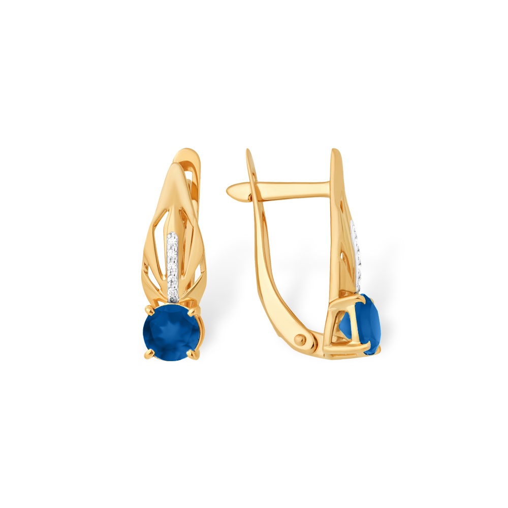 

Серьги из красного золота 585Gold 202008265, топаз/фианит, 202008265
