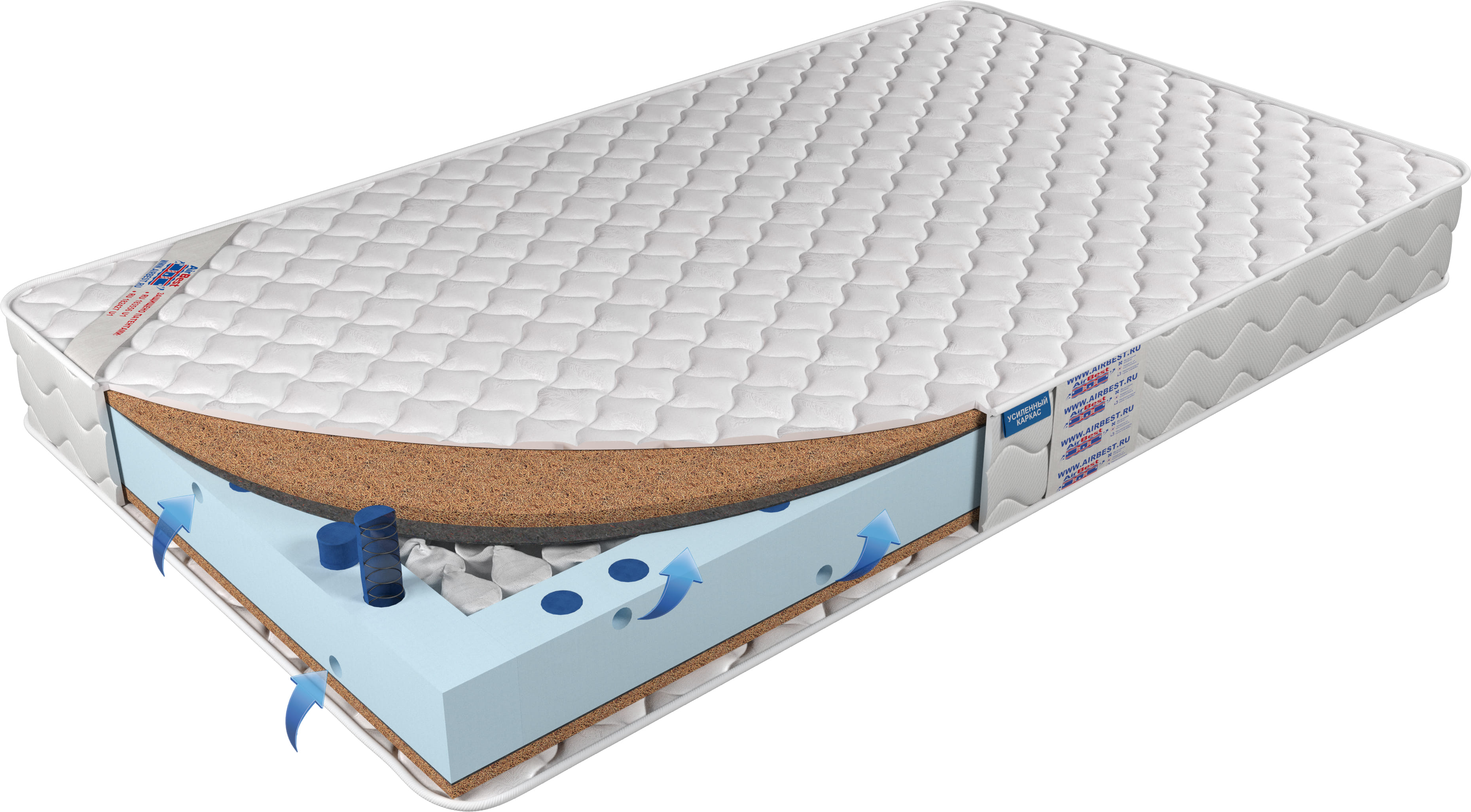 

Матрас Airbest Hard-2 TFK 160x190x18, Белый, Матрас Airbest Hard 2 TFK