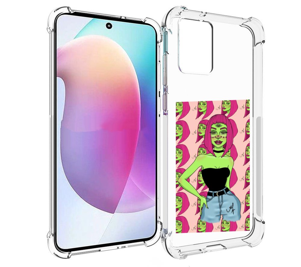 

Чехол MyPads зеленая-девушка-с-глазом женский для Motorola Edge 30 Neo, Прозрачный, Tocco