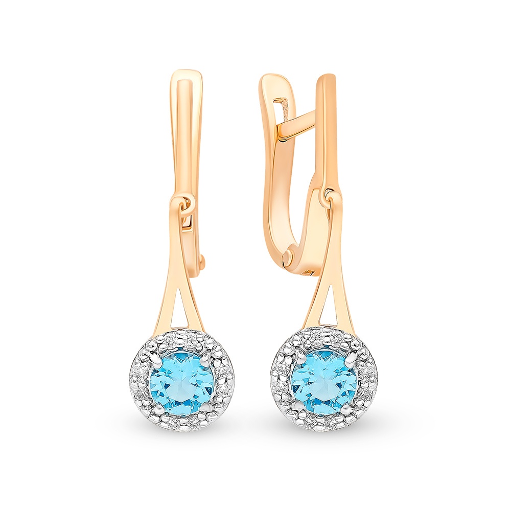 

Серьги из красного золота с топазом, фианитом 585Gold 202007957, 202007957