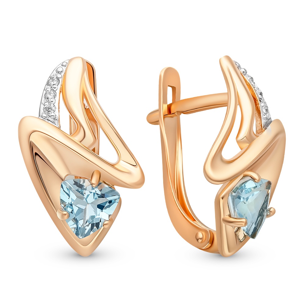 

Серьги из красного золота с топазом, фианитом 585Gold 202007904, 202007904