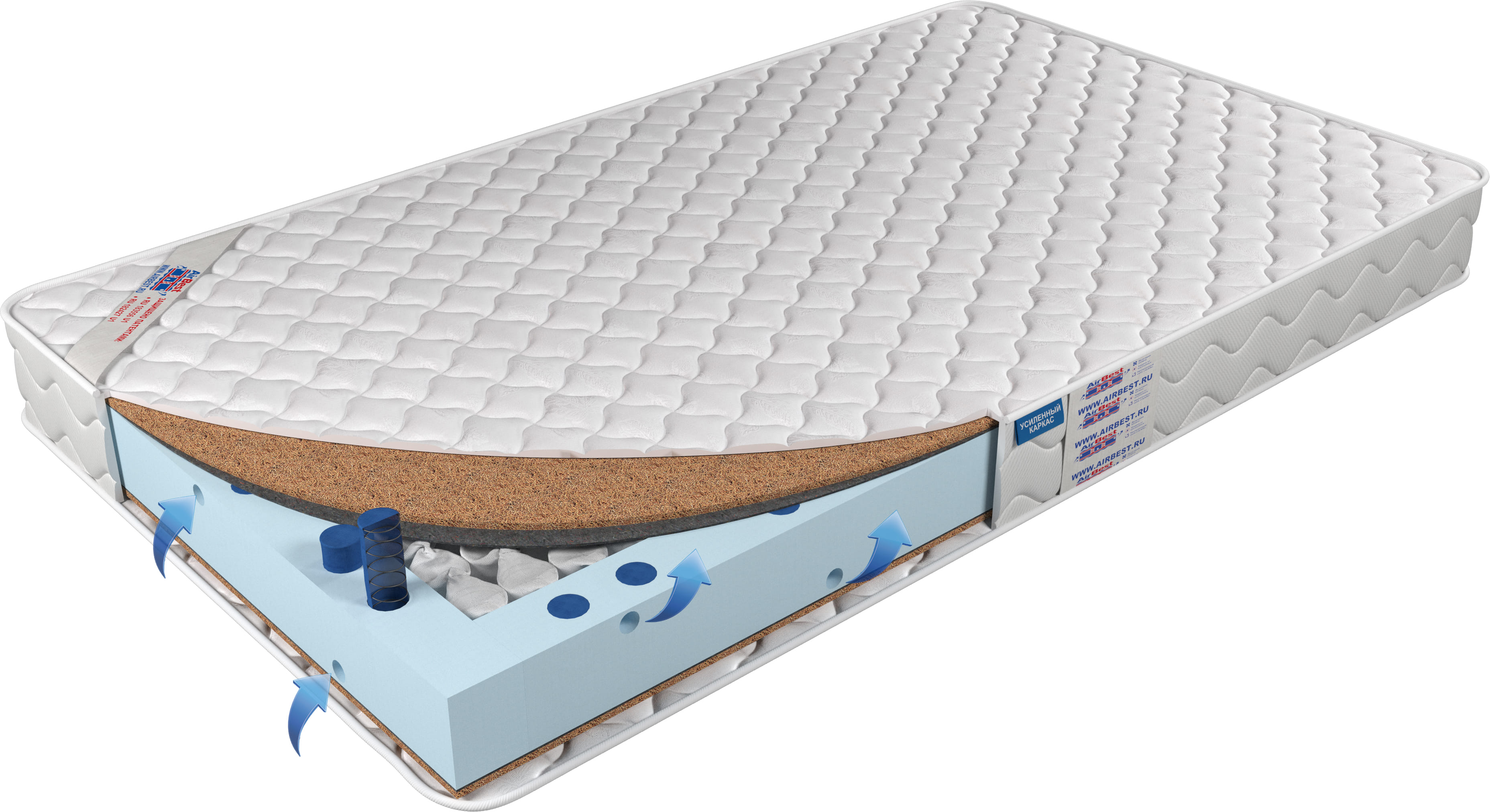 

Матрас Airbest Hard-1 TFK 140x190x16, Белый, Матрас Airbest Hard 1 TFK