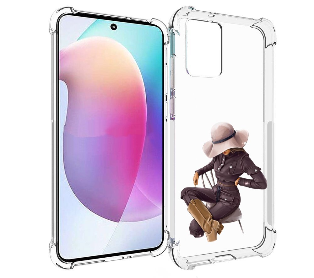 

Чехол MyPads загадочная-девушка-в-костюме женский для Motorola Edge 30 Neo, Прозрачный, Tocco