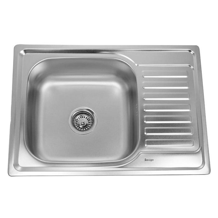 Мойка для кухни врезная из нержавеющей стали SINKLIGHT N 6350 L 08180 1P глянец 4690₽