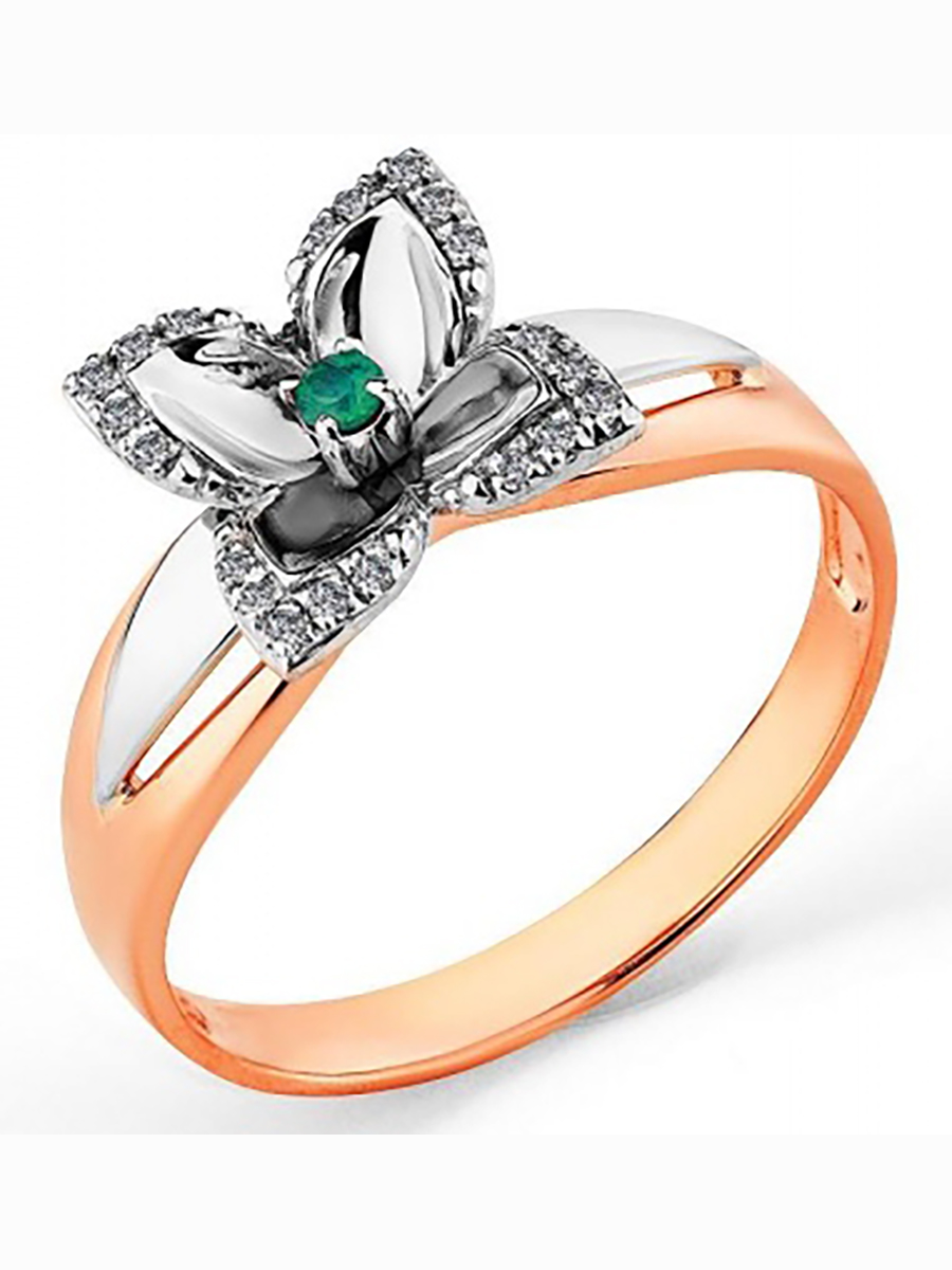 

Кольцо из золота с бриллиантами и изумрудом р. 18 Master Brilliant 1-408364-00-01, 1-408364-00-01