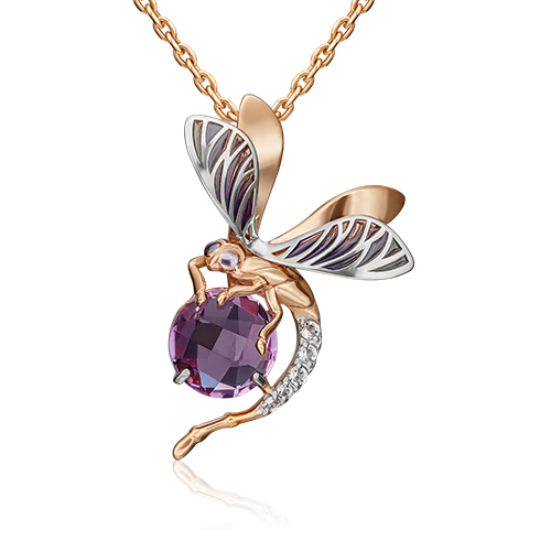 

Кулон из комбинированного золота с аметистом PLATINA jewelry 03-3144-00-225-1111-57, 03-3144-00-225-1111-57
