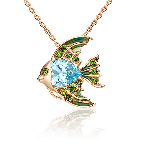 

Кулон из красного золота с хромдиопсидом/топазом PLATINA jewelry 03-3120-00-713-1110-57, 03-3120-00-713-1110-57