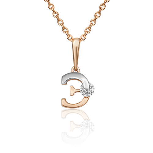 

Кулон из белого золота/красного золота с фианитом PLATINA jewelry 03-3119-Э-501-1111-38, 03-3119-Э-501-1111-38