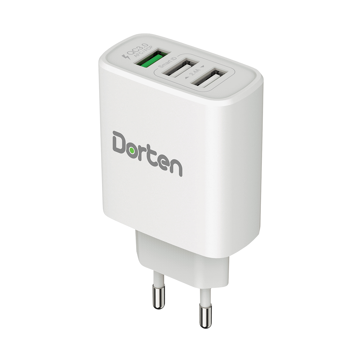 Сетевое зарядное устройство Dorten 3 USB Smart ID Quick Charger 30W 2.4A White