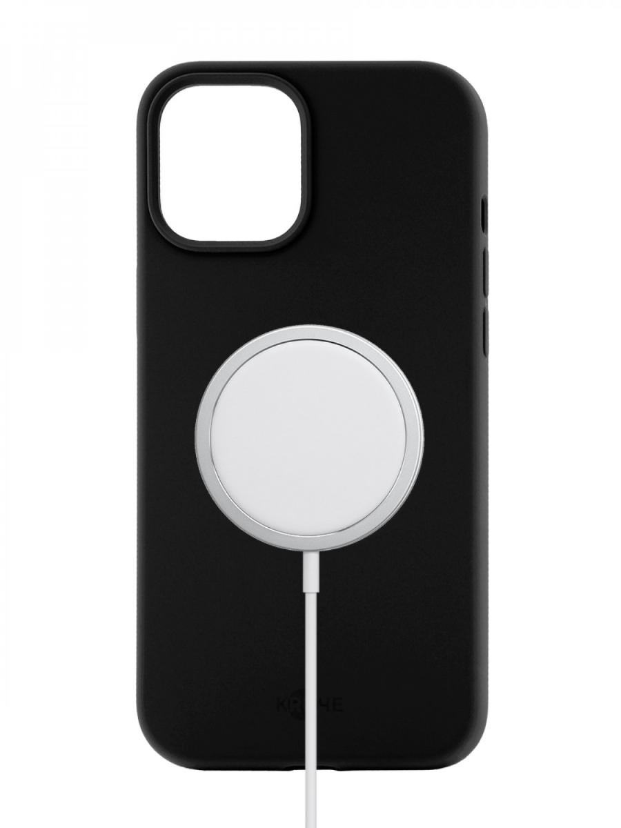 фото Чехол для apple iphone 12 pro max кruче silicone magsafe black