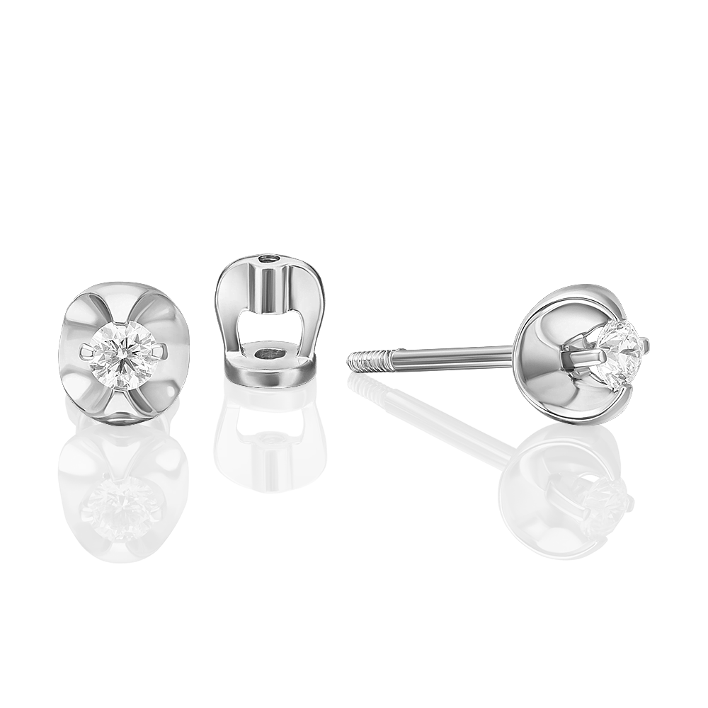 

Серьги пусеты из золота PLATINA jewelry 02-5358, бриллиант, 02-5358