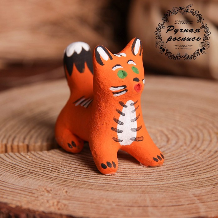 

Сувенир «Котик», рыжий, 3,5×4×5,5 см, каргопольская игрушка