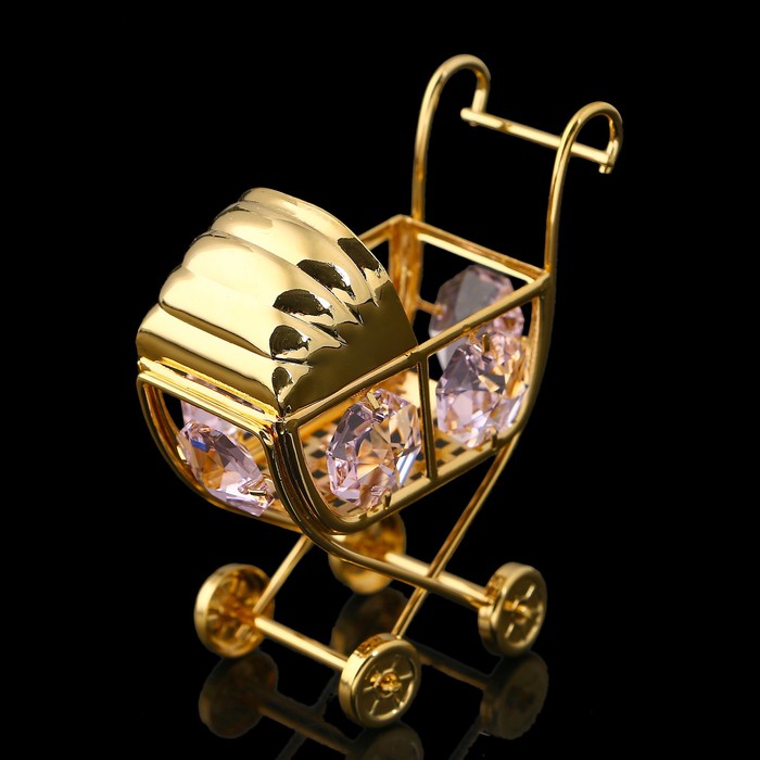 фото Сувенир «детская коляска», 6х3х6 см, с кристаллами nobrand