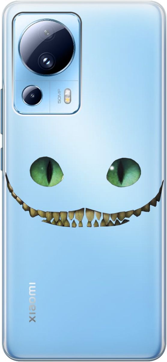 

Силиконовый чехол на Xiaomi 13 Lite "Cheshire Cat" прозрачный, Прозрачный;белый, 158515