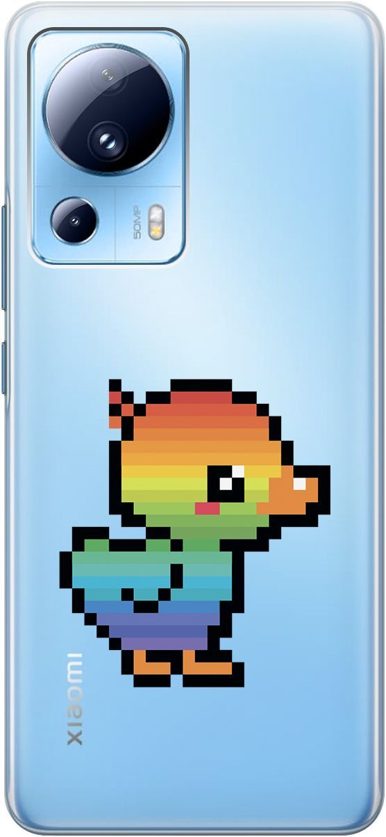 

Силиконовый чехол на Xiaomi 13 Lite "Pixel Duck" прозрачный, Прозрачный;желтый, 158514