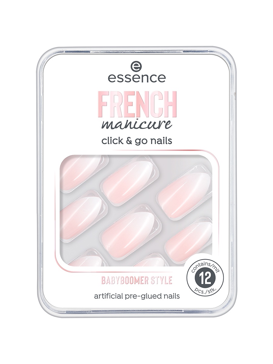 фото Накладные ногти essence, на клейкой основе french manicure click & go- 02 babyboomer style