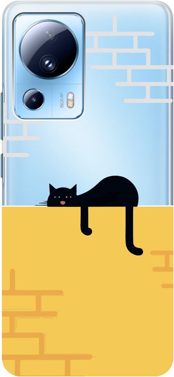 

Силиконовый чехол на Xiaomi 13 Lite "Lazy Cat" прозрачный, Прозрачный;желтый, 158514