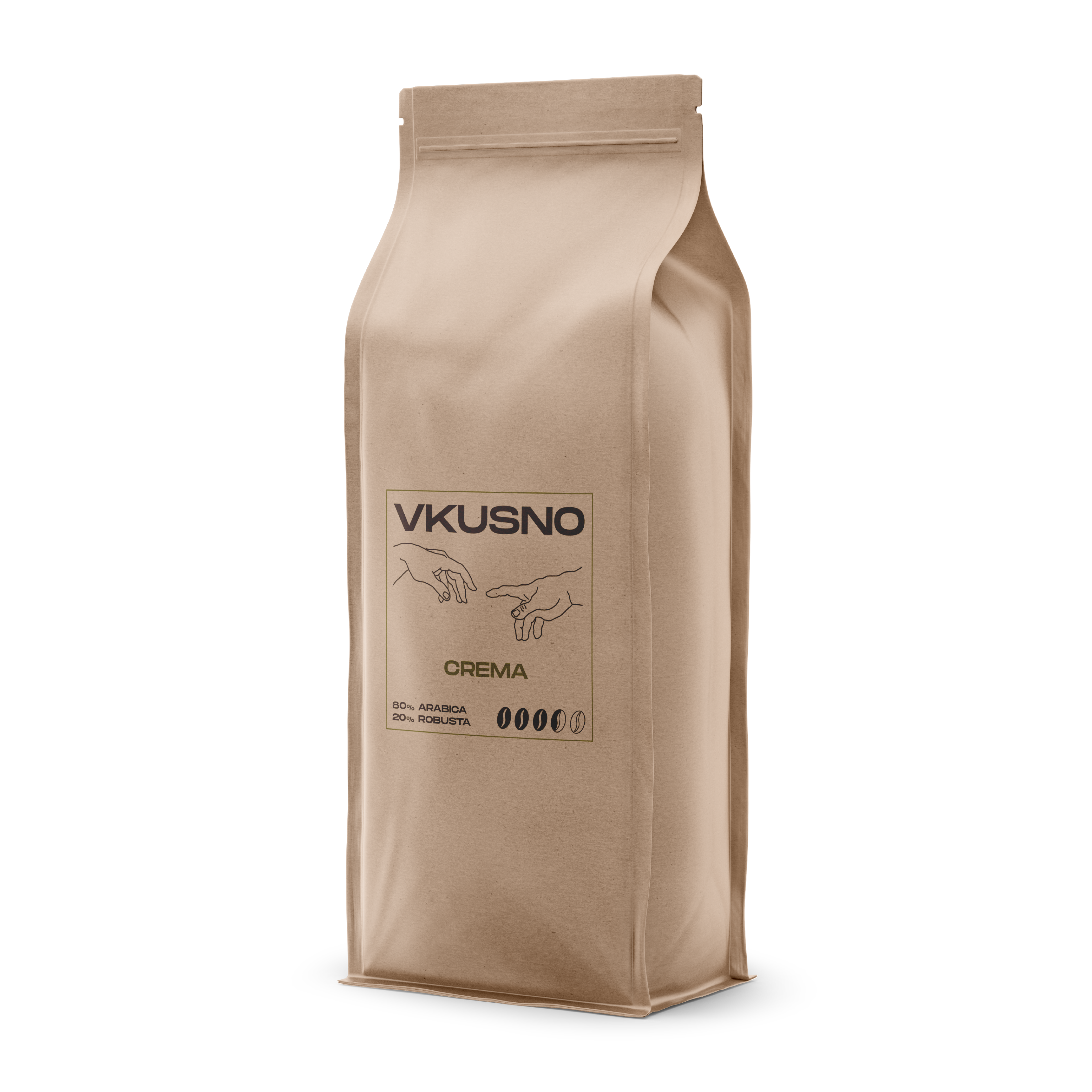 

Кофе жареный в зернах смесь Crema Blend арабика, средняя обжарка 1 кг, crema1