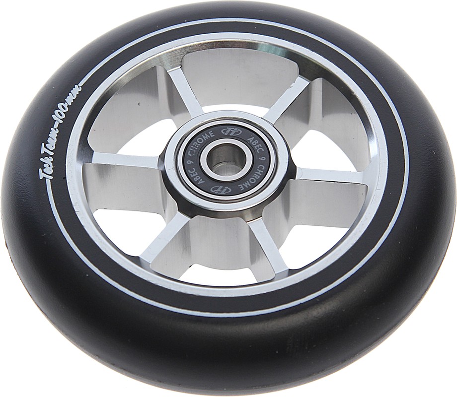 Колесо для самоката 100мм комплект с подшипником АВЕС-9 серый  1шт