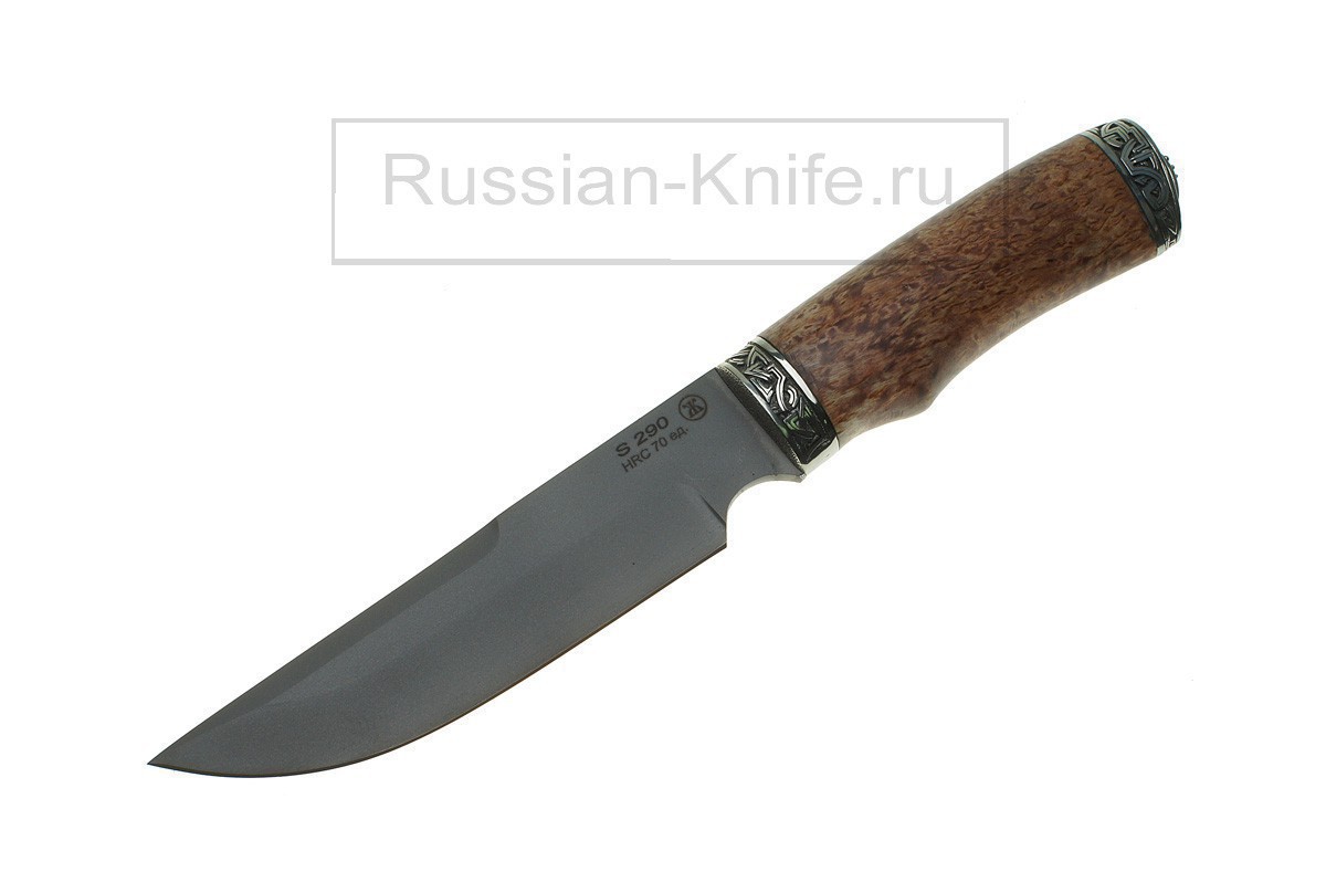 

Нож Золотоискатель (сталь S290), карельская береза, А. Жбанов