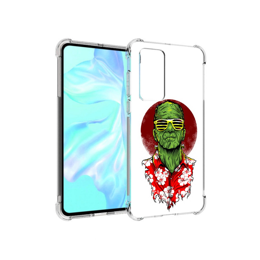 Чехол MyPads Tocco для Huawei P40 крутой зеленый мужчина в очках