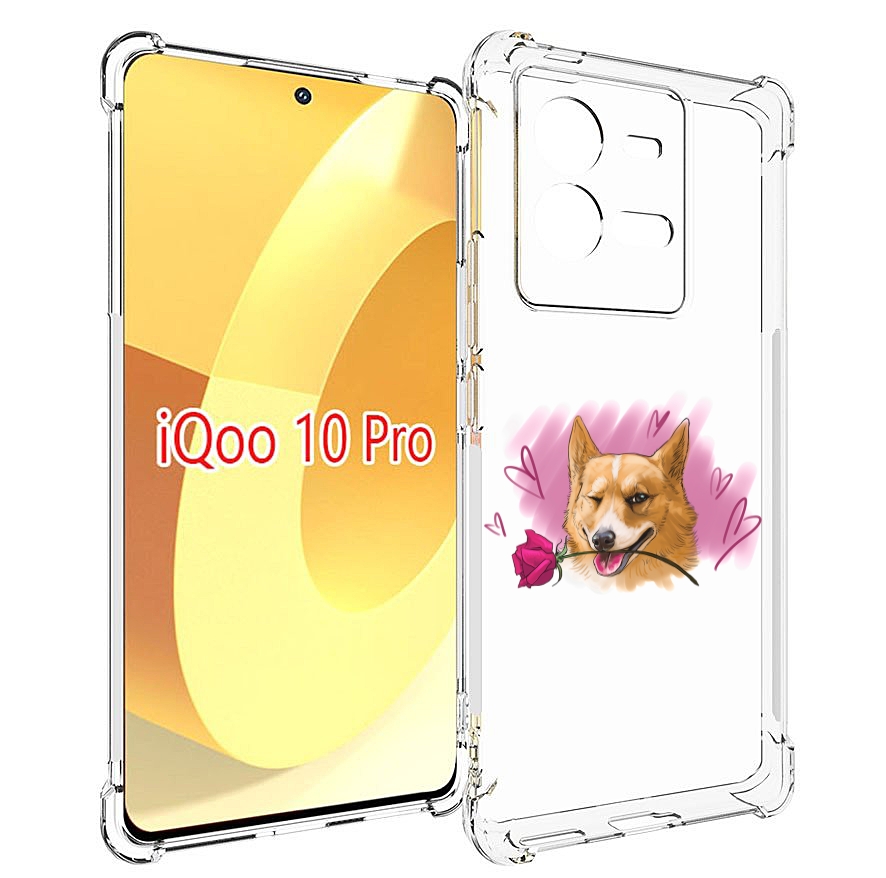 

Чехол MyPads собачка-с-розочкой для Vivo iQOO 10 Pro, Прозрачный, Tocco