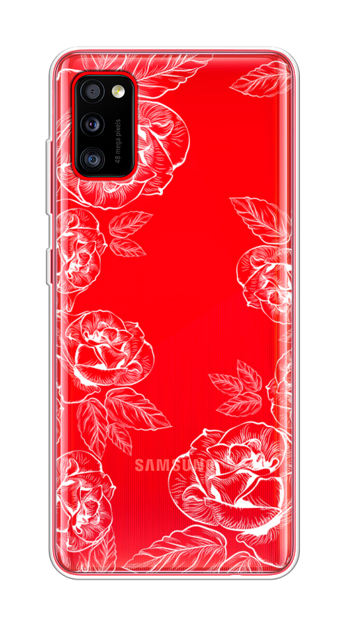 

Чехол на Samsung Galaxy A41 "Розы графика", Черный;серый, 2100450-2