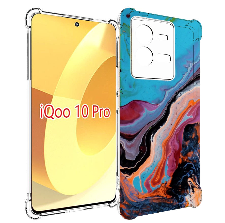 

Чехол MyPads смешанные краски для Vivo iQOO 10 Pro, Прозрачный, Tocco
