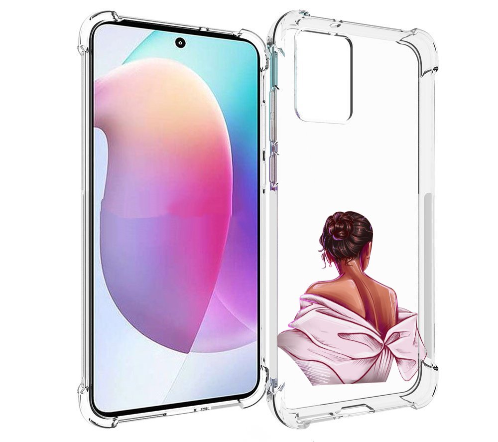 

Чехол MyPads девушка-со-спины женский для Motorola Edge 30 Neo, Прозрачный, Tocco