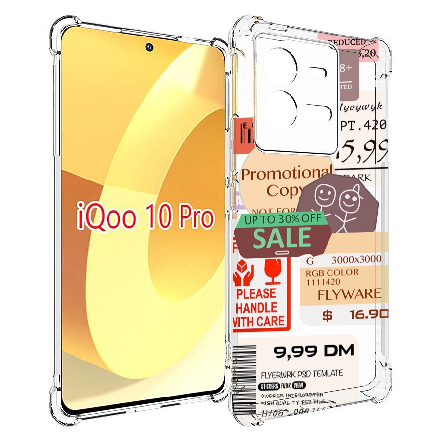 

Чехол MyPads скидочные-купоны-принт для Vivo iQOO 10 Pro, Прозрачный, Tocco