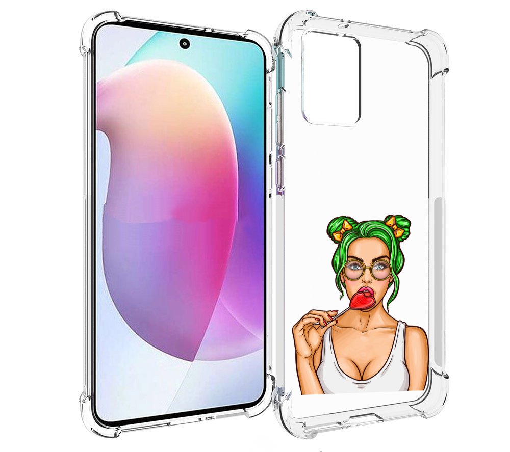 

Чехол MyPads девушка-с-чупачупсом-в-виде-сердца женский для Motorola Edge 30 Neo, Прозрачный, Tocco