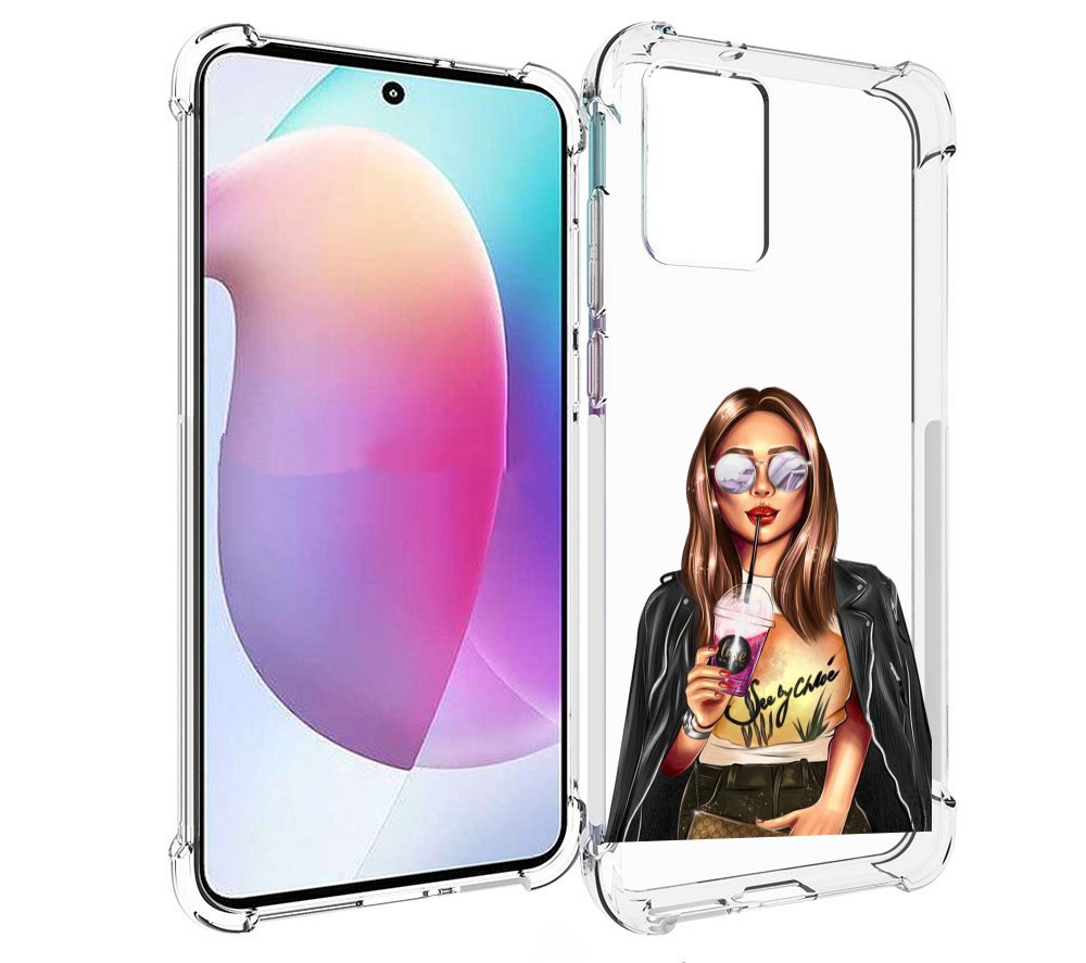 

Чехол MyPads девушка-с-фиолетовым-коктейлем женский для Motorola Edge 30 Neo, Прозрачный, Tocco