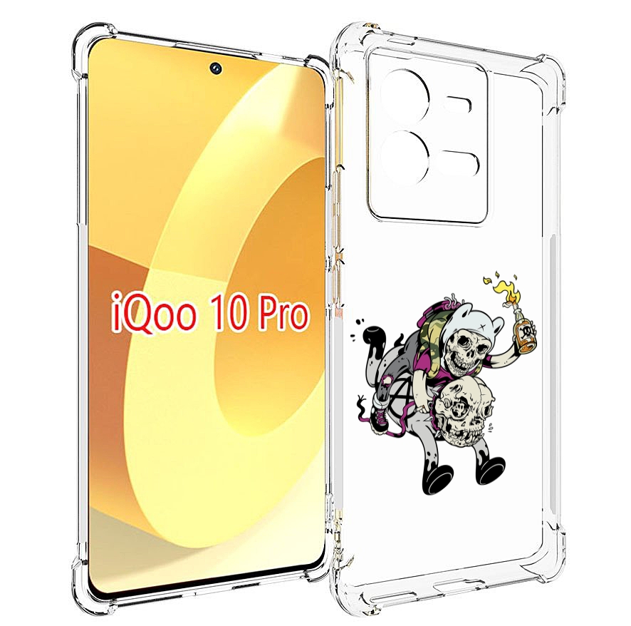 

Чехол MyPads время приключений скелеты для Vivo iQOO 10 Pro, Прозрачный, Tocco