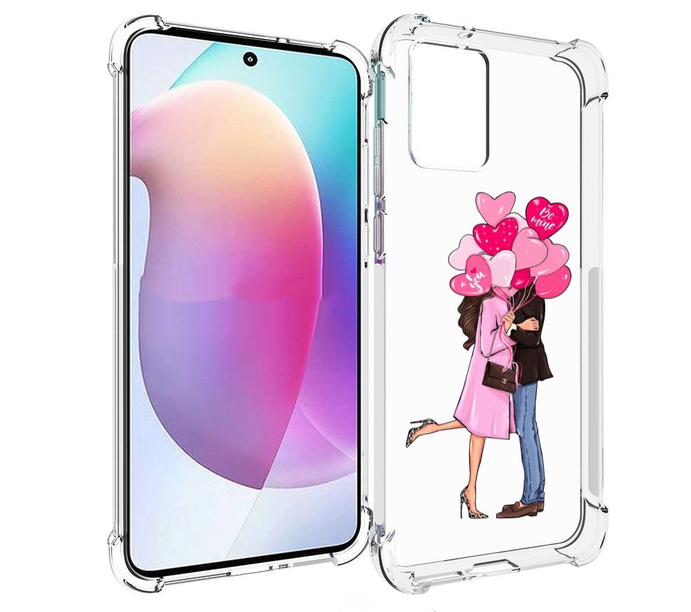 

Чехол MyPads девушка-с-парнем-сердечки женский для Motorola Edge 30 Neo, Прозрачный, Tocco