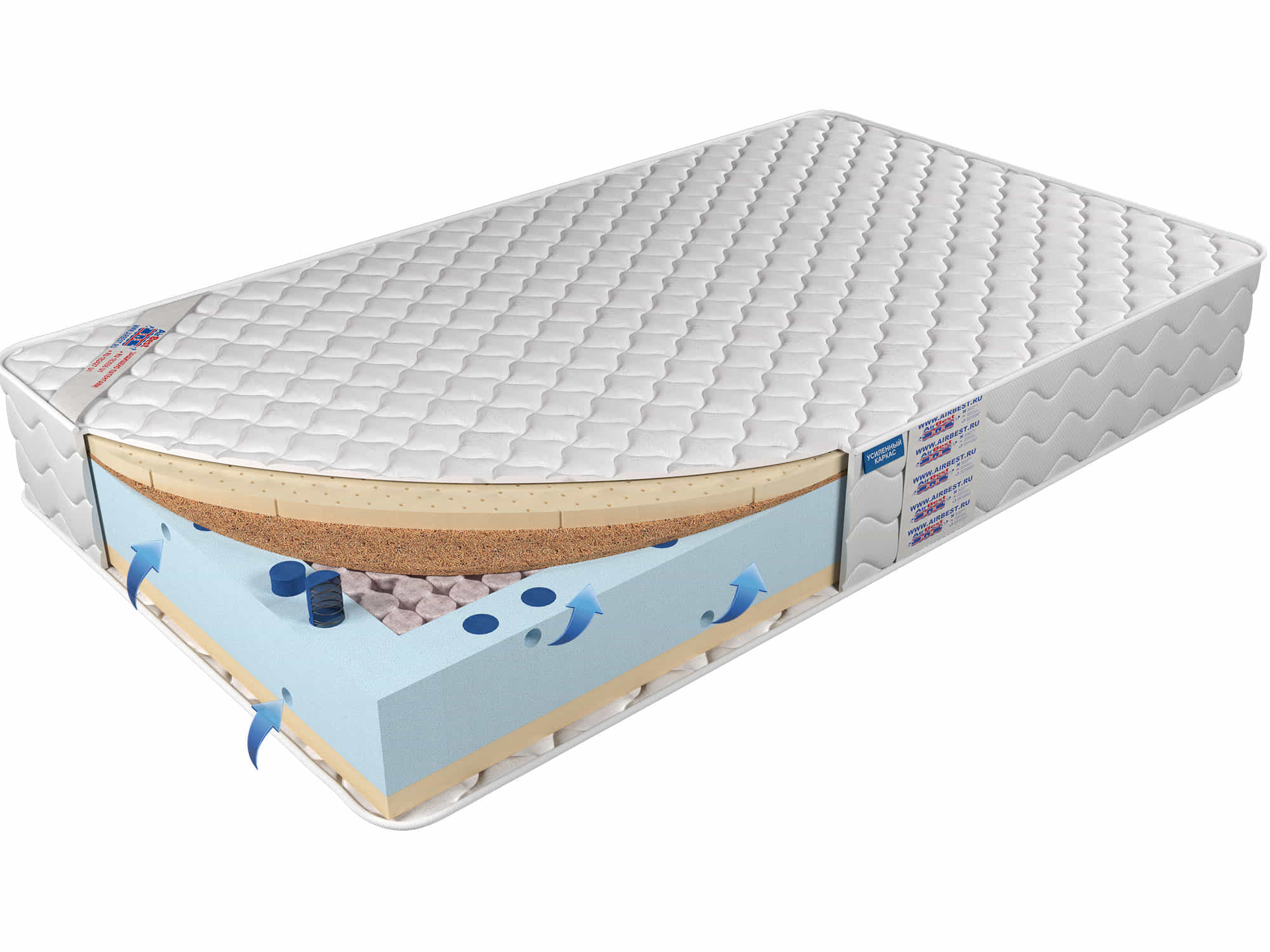 

Матрас Airbest Original s1000 200x190x24, Белый, Матрас Airbest Original s1000