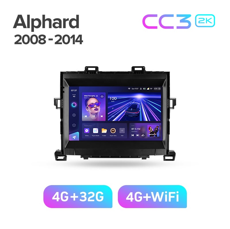 Магнитола TEYES TOYOTA ALPHARD 2008-2014 г CC3 2K 432ГБ 3489000₽