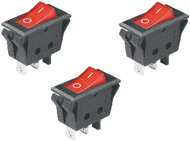 Кнопка выключатель GSMIN K3 ON-OFF 6А 250В AC 2-Pin (15x10x15мм) 3шт (Красный)