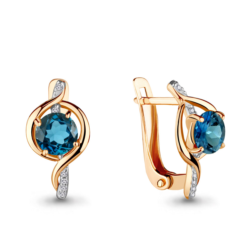 

Серьги из серебра с топазом Aquamarine 4405308А_925_з, 4405308А_925_з