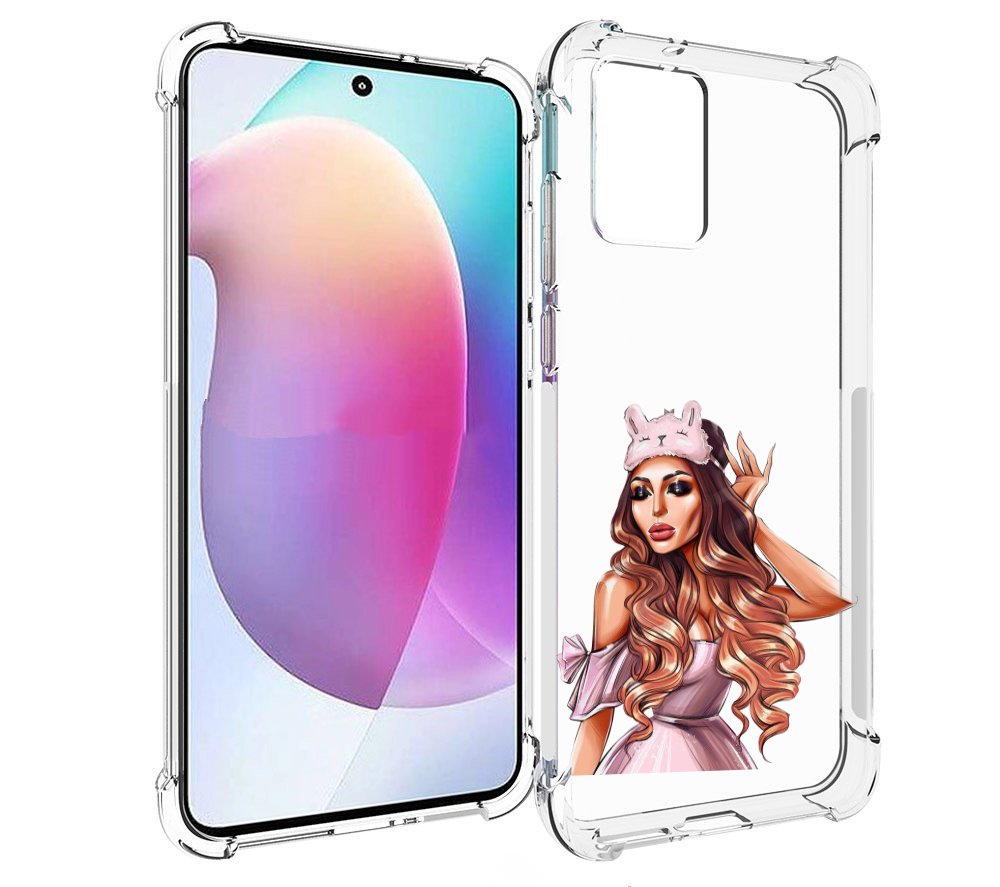 

Чехол MyPads девушка-с-маской-для-сна женский для Motorola Edge 30 Neo, Прозрачный, Tocco