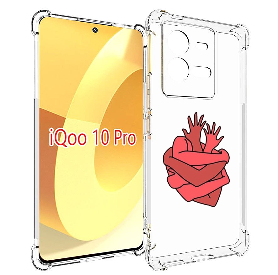 

Чехол MyPads сердце из ручек для Vivo iQOO 10 Pro, Прозрачный, Tocco