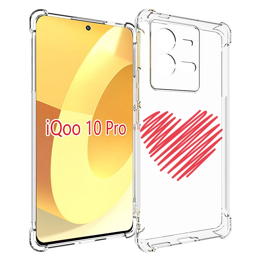 

Чехол MyPads сердечко-одной-линией для Vivo iQOO 10 Pro, Прозрачный, Tocco