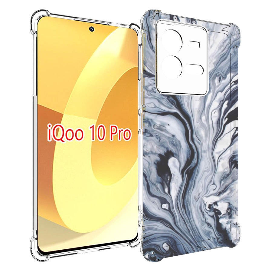 

Чехол MyPads серая краска для Vivo iQOO 10 Pro, Прозрачный, Tocco