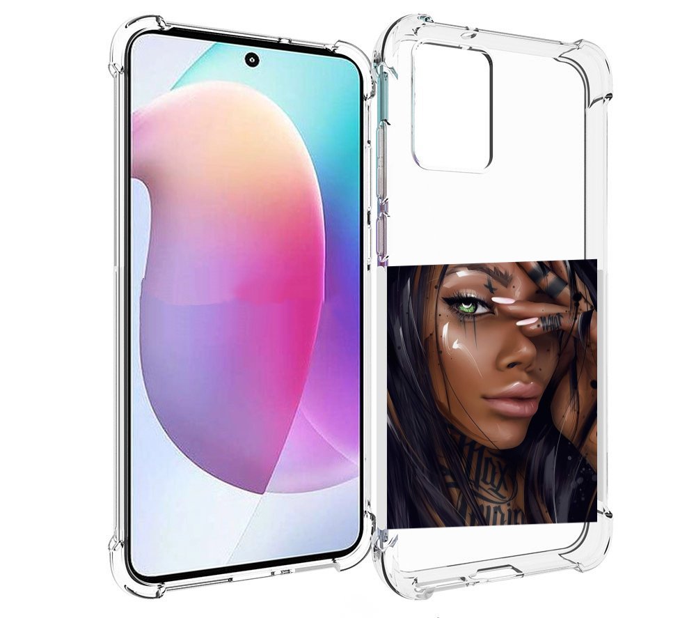 

Чехол MyPads девушка-с-зелеными-глазами-яркими для Motorola Edge 30 Neo, Прозрачный, Tocco