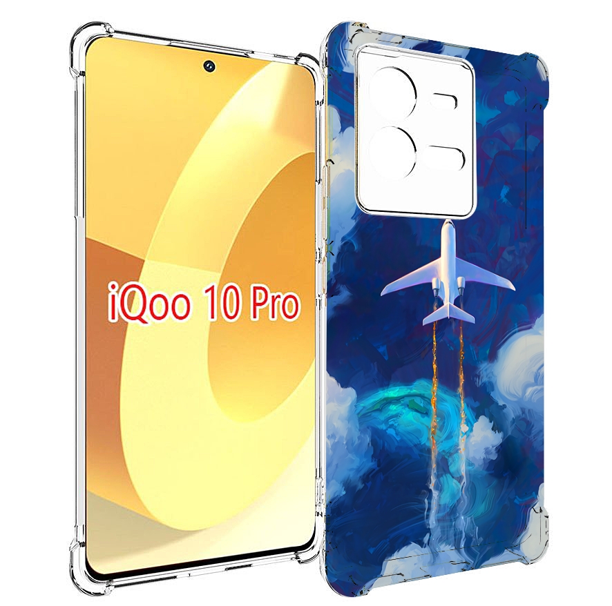 

Чехол MyPads самолет-в-небе-рисунок для Vivo iQOO 10 Pro, Прозрачный, Tocco