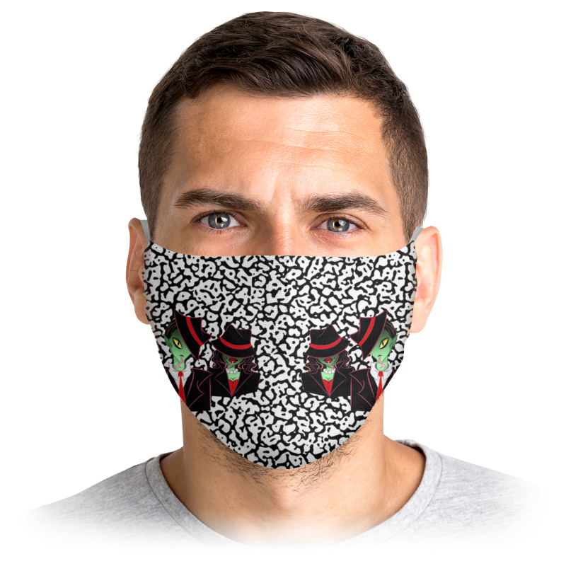 

Многоразовая маска Printio Рептилоиды белая S, Рептилоиды