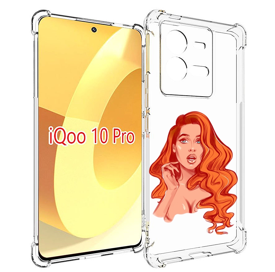 

Чехол MyPads рыжая-девушка-модельной-внешности женский для Vivo iQOO 10 Pro, Прозрачный, Tocco